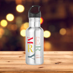 Modern Colourful Merry and Bright | Happy Holidays 532 Ml Water Bottle<br><div class="desc">Modern Colourful Merry and Bright | Happy Holidays</div>