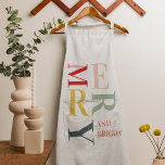 Modern Colourful Merry and Bright | Happy Holidays Apron<br><div class="desc">Modern Colourful Merry and Bright | Happy Holidays</div>