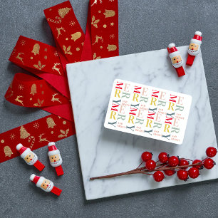 Modern Colourful Merry and Bright   Happy Holidays Business Card