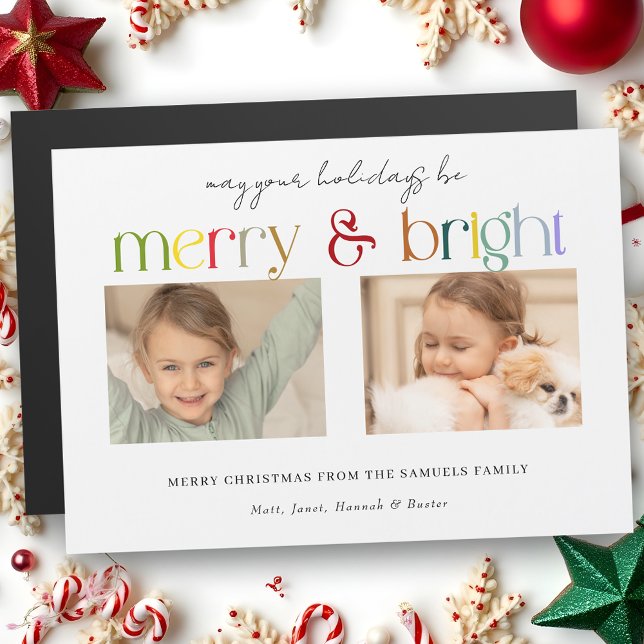 Modern Colourful Merry & Bright Typography 2-Photo (Creator Uploaded)