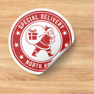 Modern Colourful Merry Christmas Classic Round Sticker