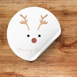 Modern Colourful Merry Christmas Classic Round Sticker
