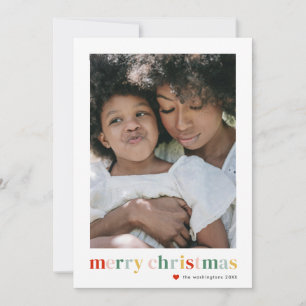 Modern Colourful Merry Christmas Photo Holiday Card