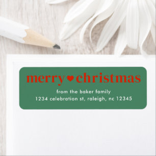 Modern Colourful Merry Christmas Return Address