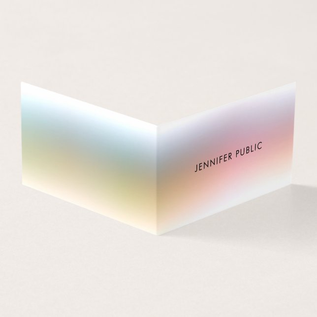 Modern Colourful Minimalist Elegant Simple Templat Business Card (Outside)