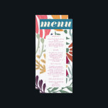 Modern Colourful Mismatch Abstract Floral Wedding Menu<br><div class="desc">Modern Colourful Mismatch Abstract Floral Wedding Menu</div>