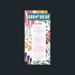 Modern Colourful Mismatch Abstract Floral Wedding Menu<br><div class="desc">Modern Colourful Mismatch Abstract Floral Wedding Menu</div>