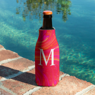 Modern colourful monogram initial bottle cooler