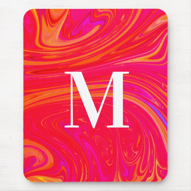 Modern colourful monogram initial mouse mat (Front)