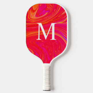 Modern colourful monogram initial pickleball paddle