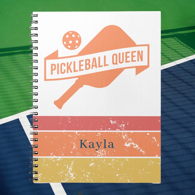 Modern Colourful Monogrammed Pickleball Notebook (Creator Uploaded)