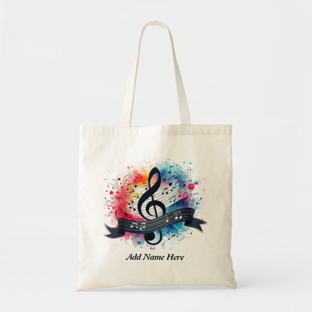 Modern Colourful Musical Notes Music lover  Tote Bag (Front)