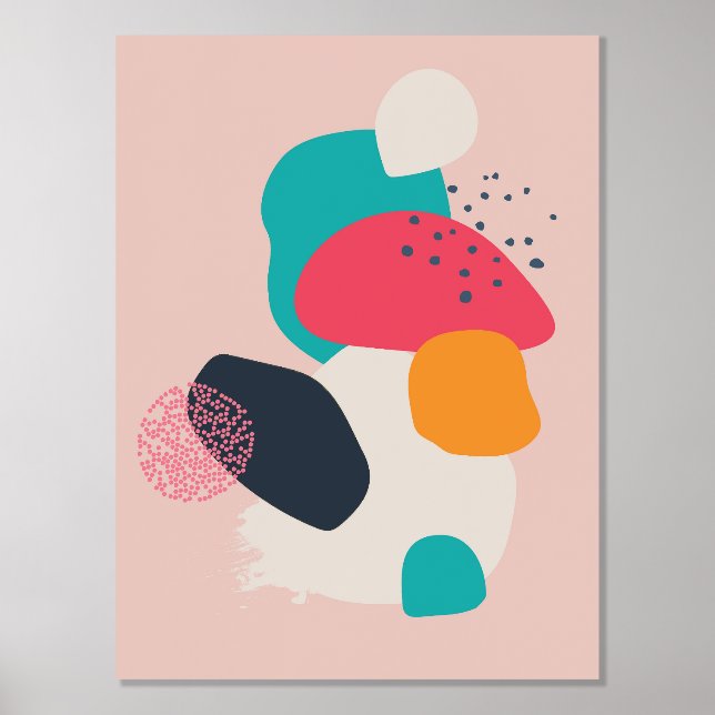 Modern Colourful Organic Capes Contemporary Art Foil Prints (Front)