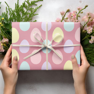 Modern Colourful Pastel Eggs Pattern   Easter  Wra Wrapping Paper