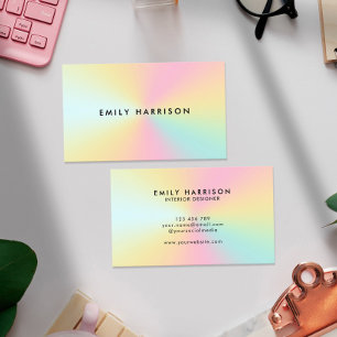 Modern Colourful Pastel Ombre Business Card