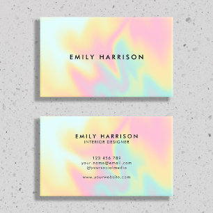 Modern Colourful Pastel Ombre Business Card