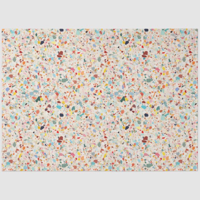 Modern Colourful Pastel Terrazzo Pattern Tissue Paper (Front)