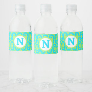 modern colourful pattern water bottle label