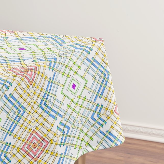 Modern Colourful Patterned Tablecloth (In Situ)