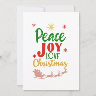 Modern Colourful Peace Joy Love Christmas Typograp Invitation