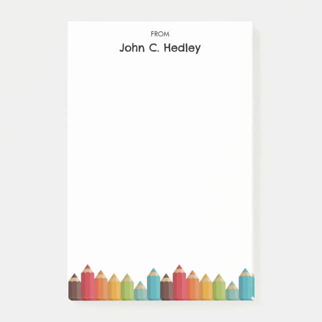 Modern Colourful Pencils for kid Post-it Notes (Front)