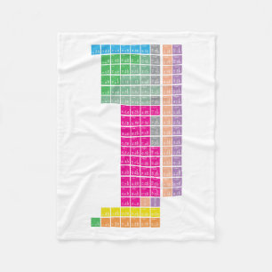Modern Colourful Periodic Table Fleece Blanket