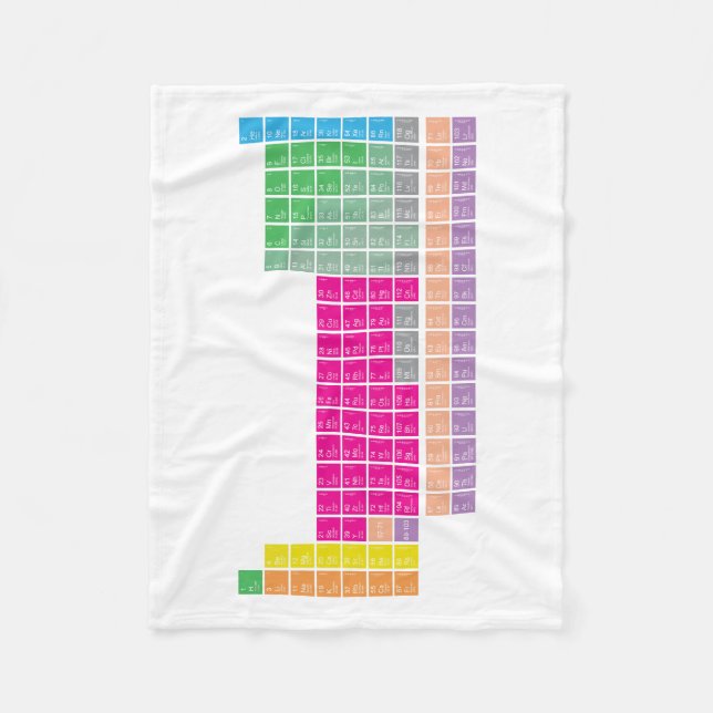 Modern Colourful Periodic Table Fleece Blanket (Front)
