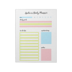 Modern Colourful Personalised Daily Planner Notepad