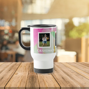 Modern Colourful Photo Collage Grandma Travel Mug