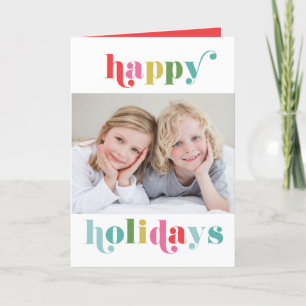 Modern Colourful Photo Happy Holiday Card