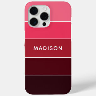Modern Colourful Pink Colorblock Personalised Name iPhone 15 Pro Max Case