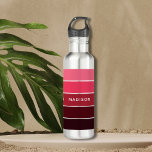 Modern Colourful Pinks Colorblock Personalised Nam 710 Ml Water Bottle<br><div class="desc">This colourful and modern design features a colour-block pattern in pink and plum with your personalised name #waterbottles #drinkware #personalizedgifts</div>