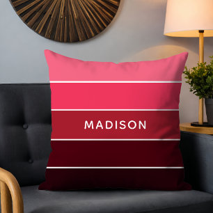 Modern Colourful Pinks Colorblock Personalised Nam Cushion