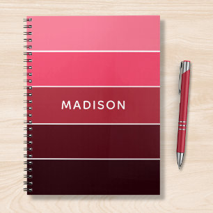 Modern Colourful Pinks Colorblock Personalised Nam Notebook