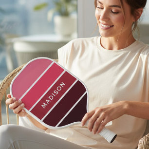 Modern Colourful Pinks Colorblock Personalised Nam Pickleball Paddle