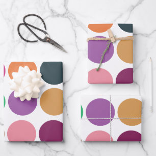 Modern Colourful Polka Dot Baby Shower Birthday Wrapping Paper Sheet
