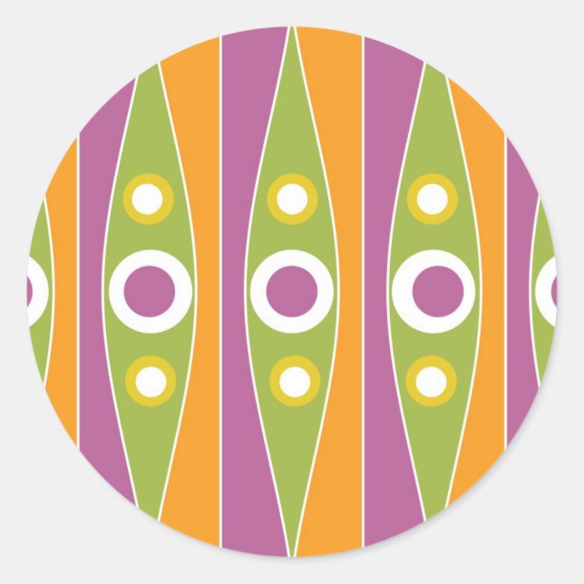 Modern Colourful Polka Dots Pattern Classic Round Sticker (Front)