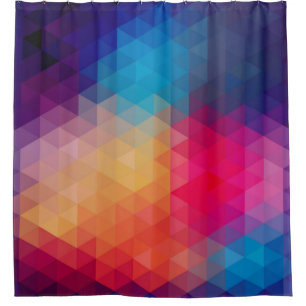 Modern Colourful Polygonal Seamless Pattern Shower Curtain