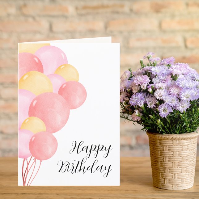 Modern Colourful Pretty balloons Birthday card  (Creator Uploaded)