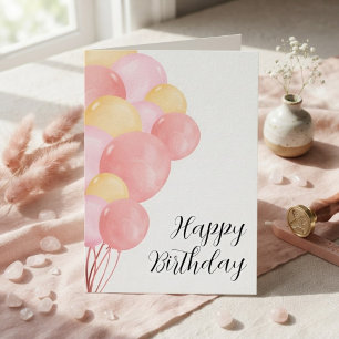 Modern Colourful Pretty balloons Birthday card