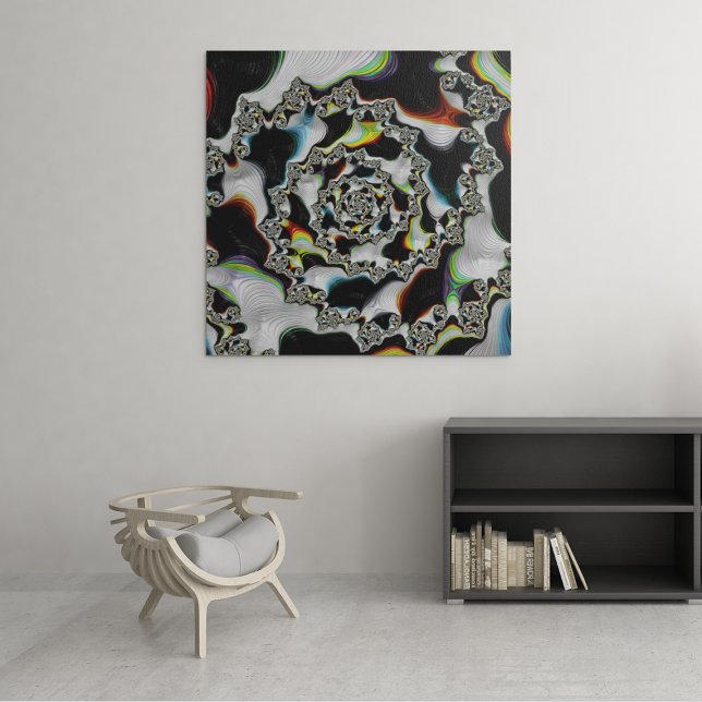 Modern Colourful Psychedelic Spiral Fractal Canvas Print (Creator Uploaded)