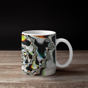 Modern Colourful Psychedelic Spiral Fractal Large Coffee Mug