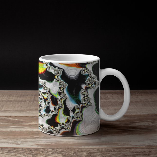 Modern Colourful Psychedelic Spiral Fractal Large Coffee Mug (Creator Uploaded)