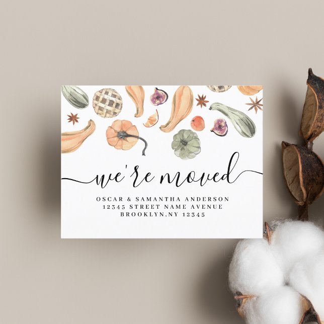 Modern Colourful Pumpkin Autumn  Announcement Postcard (Creator Uploaded)