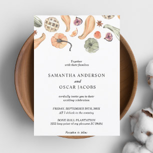 Modern Colourful Pumpkin Autumn  Invitation