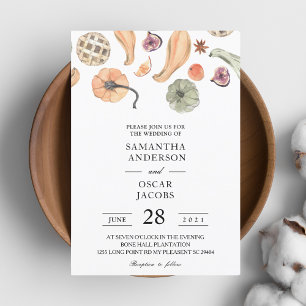 Modern Colourful Pumpkin Autumn  Invitation
