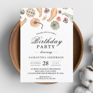Modern Colourful Pumpkin Autumn Invitation