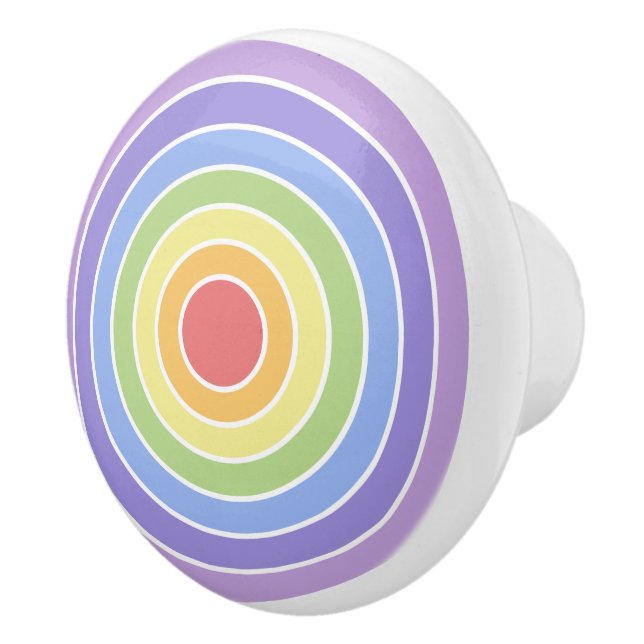 Modern Colourful Rainbow Colours Pattern Ceramic Knob (Right)