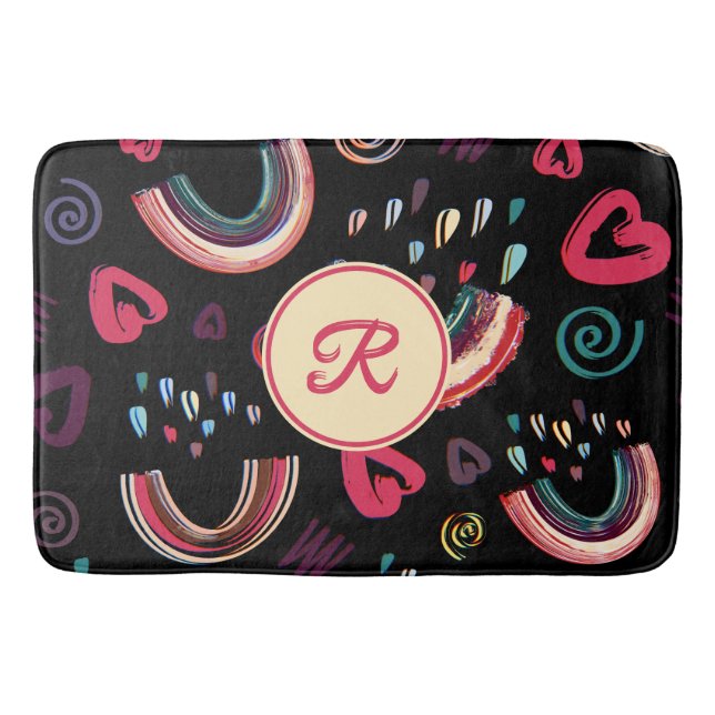 Modern Colourful Rainbow Custom Photo Bath Mat (Front)