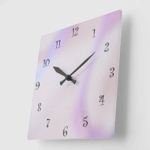 Modern Colourful rainbow Gradient galaxy Ocean gir Square Wall Clock